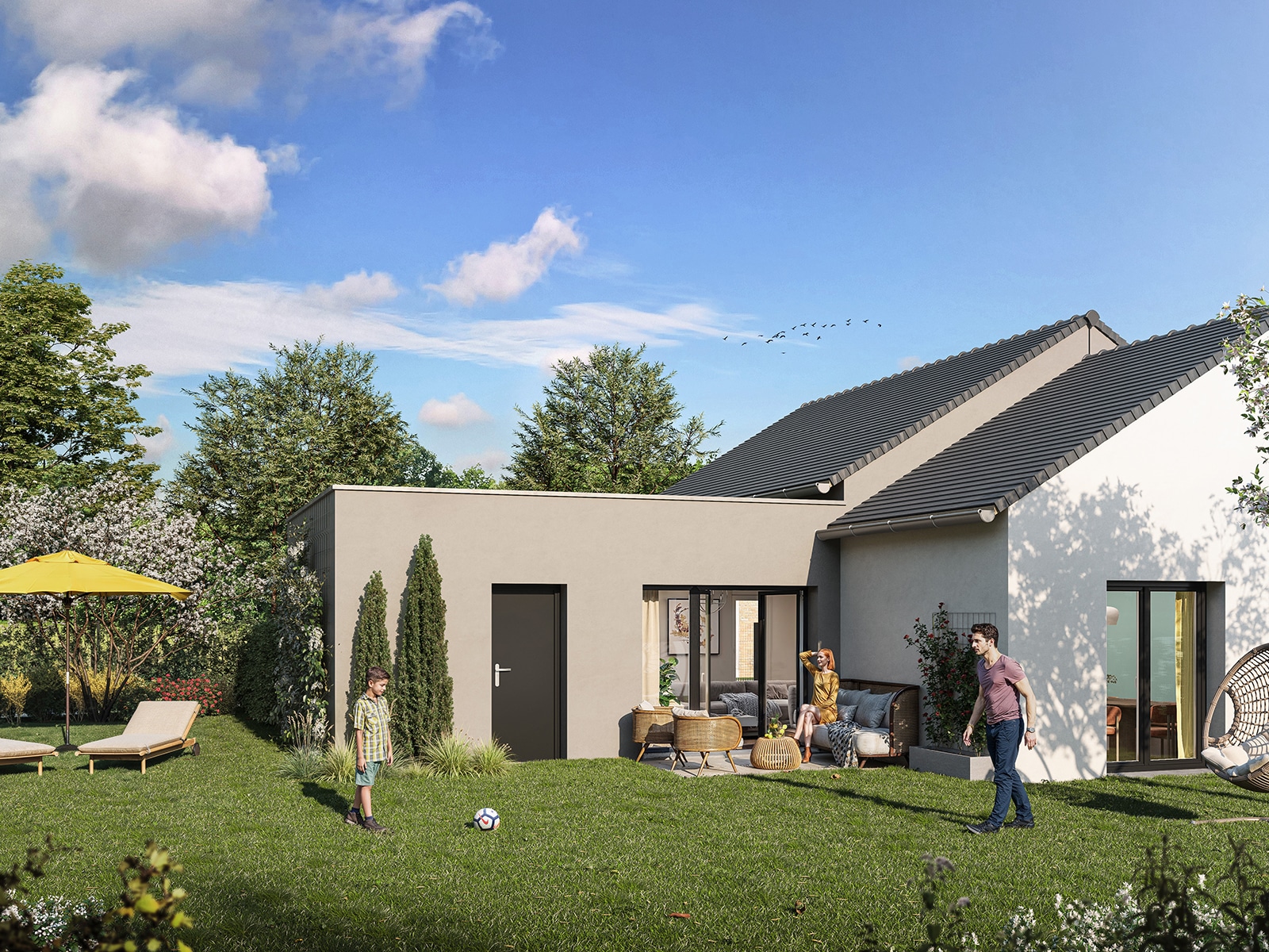 Programme immobilier neuf Rang-du-Fliers - Maison neuve KIC Vue jardin Le Clos des Treilles